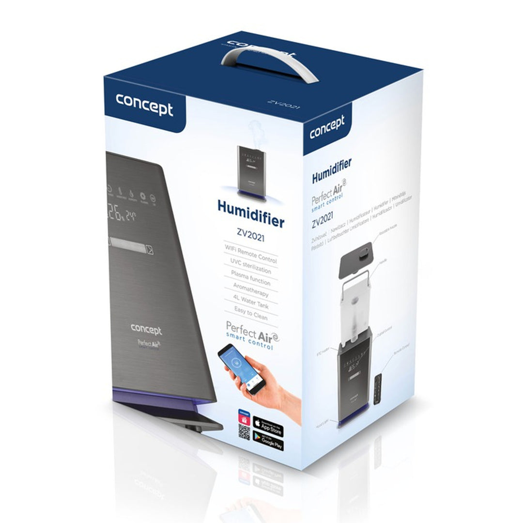 CONCEPT ZV2021 Humidifier Perfect Air Wifi Remote Aromatherapy Timer UV UVC LED Display