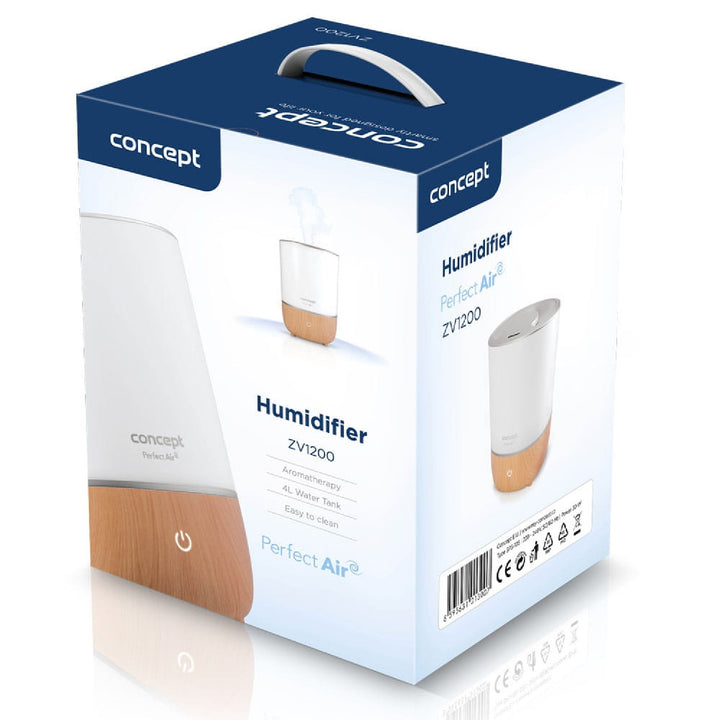 Concept  ZV1200 Perfect Air Humidificateur d'air Diffuseur d'aromathérapie 4L 3 niveaux d'intensité de vapeur Blanc