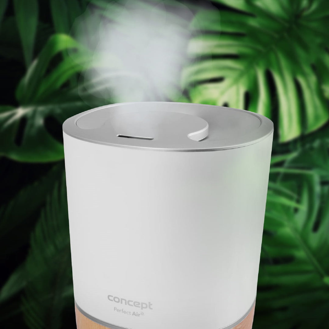 Concept  ZV1200 Perfect Air Humidificateur d'air Diffuseur d'aromathérapie 4L 3 niveaux d'intensité de vapeur Blanc