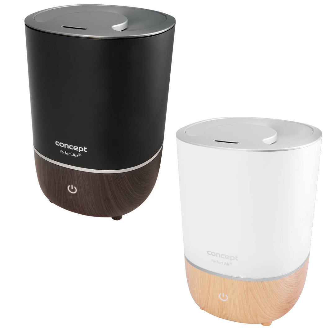 Perfect Air Luchtbevochtiger Aromatherapie Diffuser 4 liter 3 niveaus van stoom intensiteit Geschikt voor kamers tot 30 m2 (Zwart)