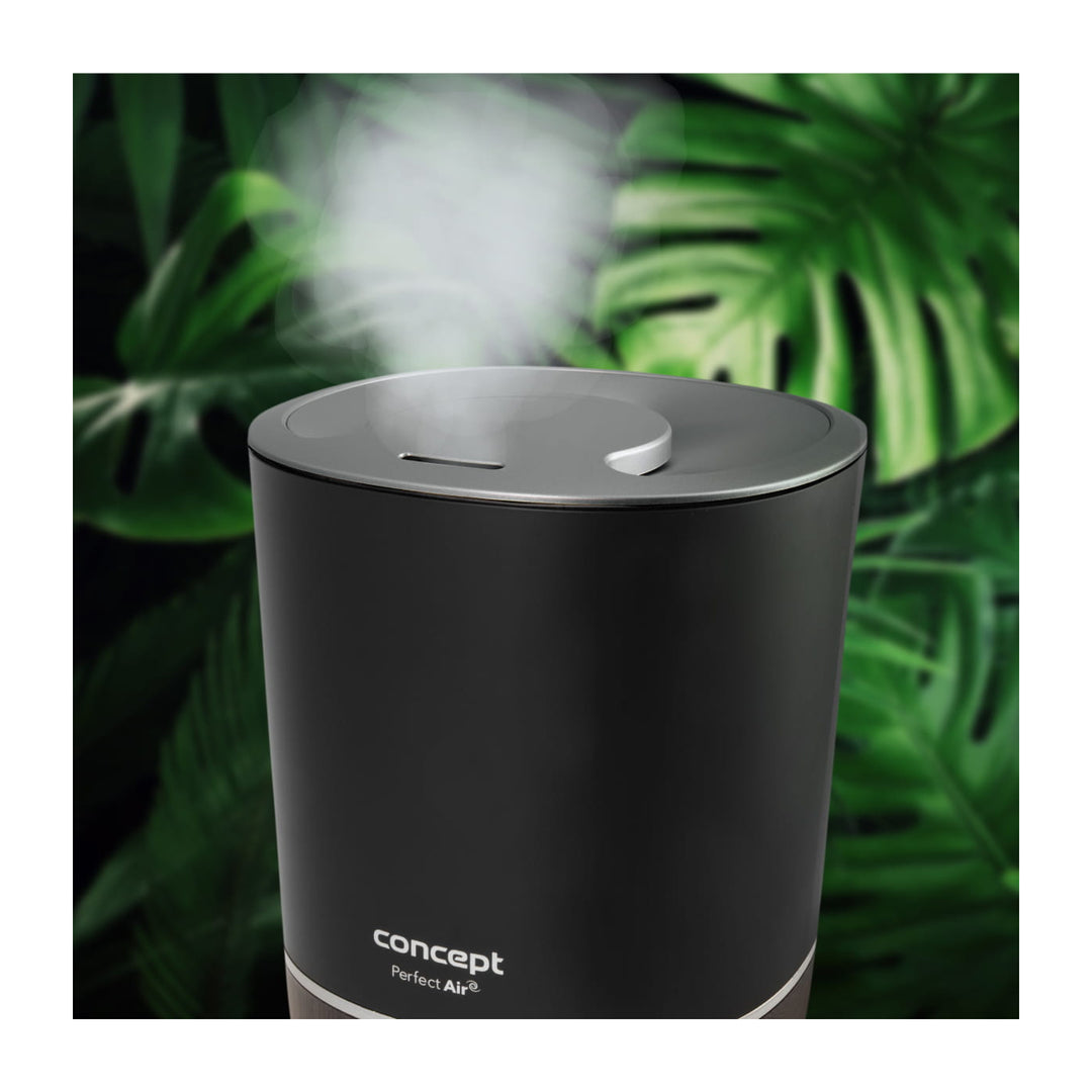 Perfect Air Luchtbevochtiger Aromatherapie Diffuser 4 liter 3 niveaus van stoom intensiteit Geschikt voor kamers tot 30 m2 (Zwart)