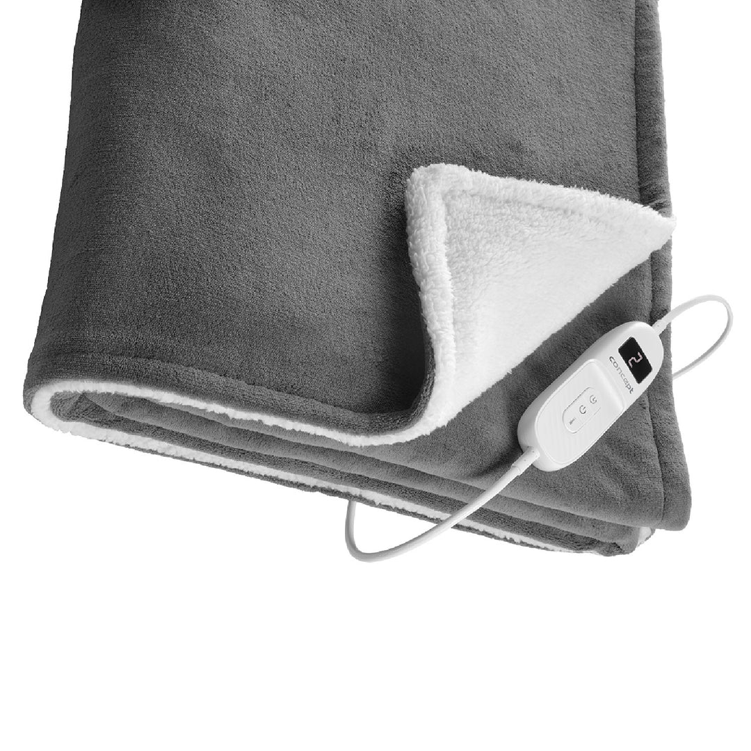 Concept Luxus XL Wärmedecke Heizdecke Waschbar Koralle Fleece Sherpa 180x130cm 160W