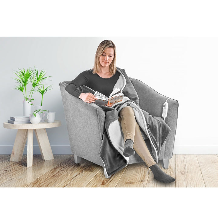 Concept Luxus XL Wärmedecke Heizdecke Waschbar Koralle Fleece Sherpa 180x130cm 160W