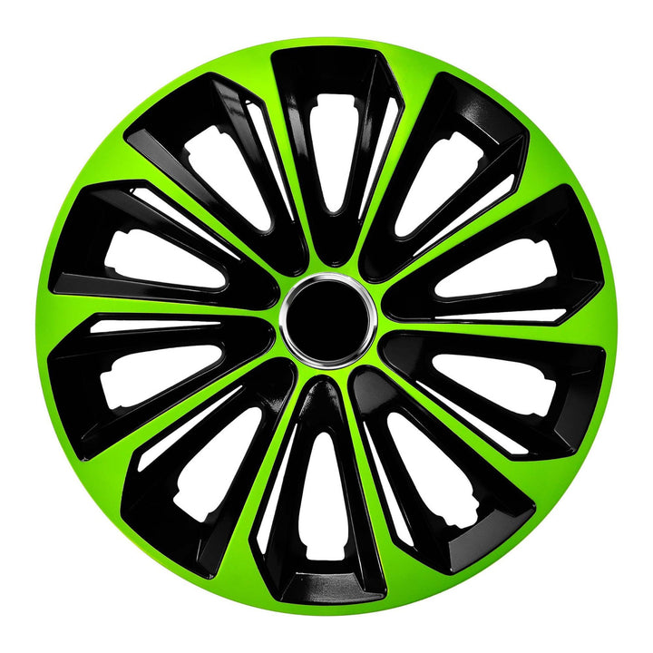 15'' NRM EXTRA STRONG GREEN BLACK green-black hubcaps 4 pieces