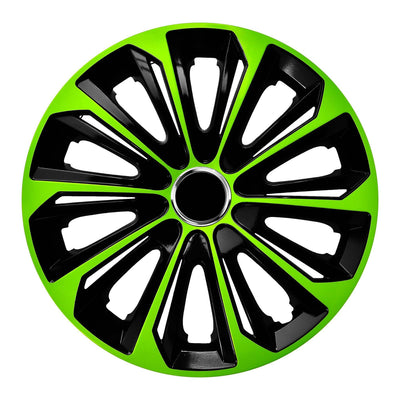 15 '' NRM EXTRA STRONG GREEN ZWART groen-zwart hubcaps 4 stuks