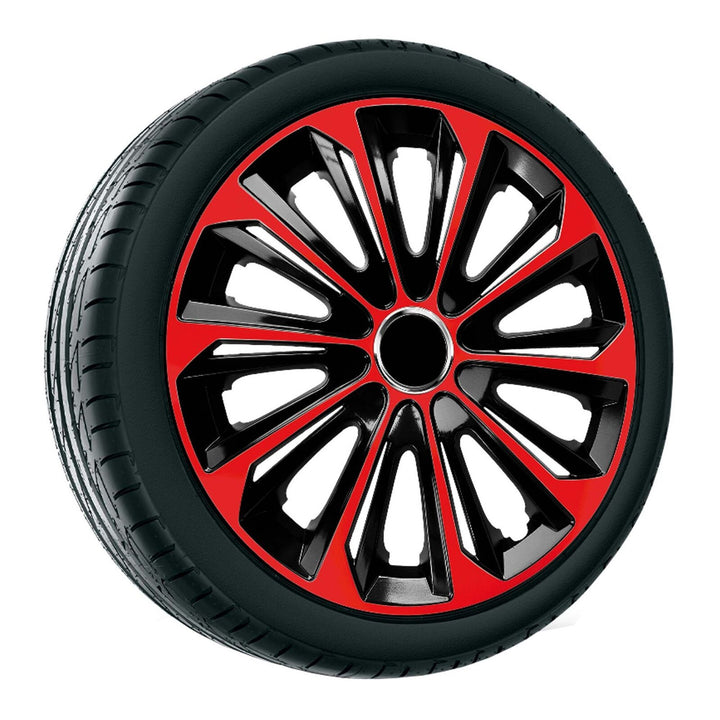 Caps 16 '' NRM EXTRA STRONG RED BLACK rood-zwart 4 stuks