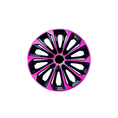 NRM Tapacubos universales de 14 pulgadas, embellecedores para ruedas de coche, juego de 4 piezas ABS rosa y negro