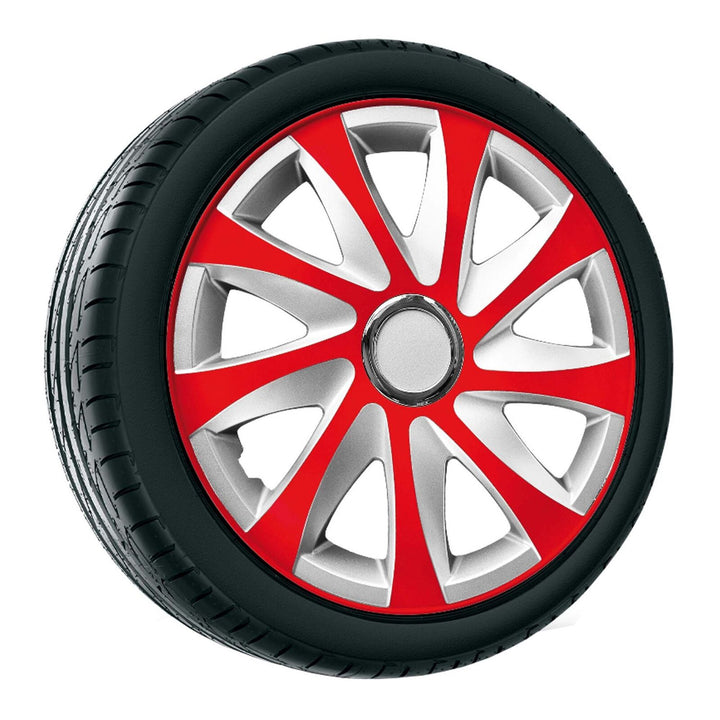 Doppen 14'' NRM EXTRA DRIFT ROOD ZILVER rood-zilver 4 stuks