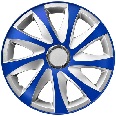 NRM 13 " Hubcaps Wheel Covers Trims Car Silver & Blue 4 PCS Set ABS Universal