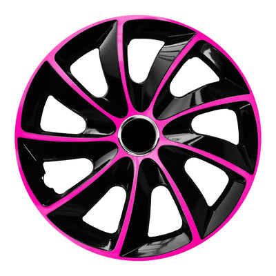 NRM 13" copricerchi coprimozzi universale per auto 4 pezzi ABS set rosa e nero