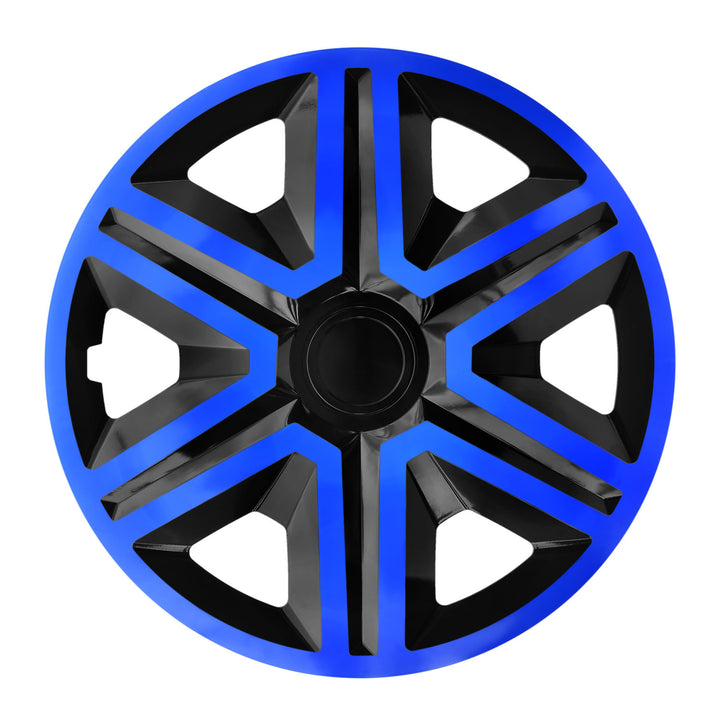 NRM Doublecolour Blue/Black 14" 4-Piece Set Hub Caps Wheel Covers 14" BlueBlack