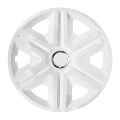 NRM FAST WHITE 16 "Set 4 Hub Caps Wheel Covers 16" White Gloss