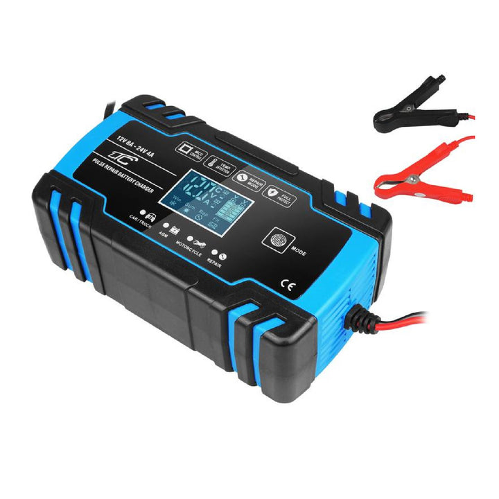 LAMEX LX1204 Pulse Repair Battery Charger 12V 8A / 24V 4A Batteries 120Ah AGM Lead Acid Gel