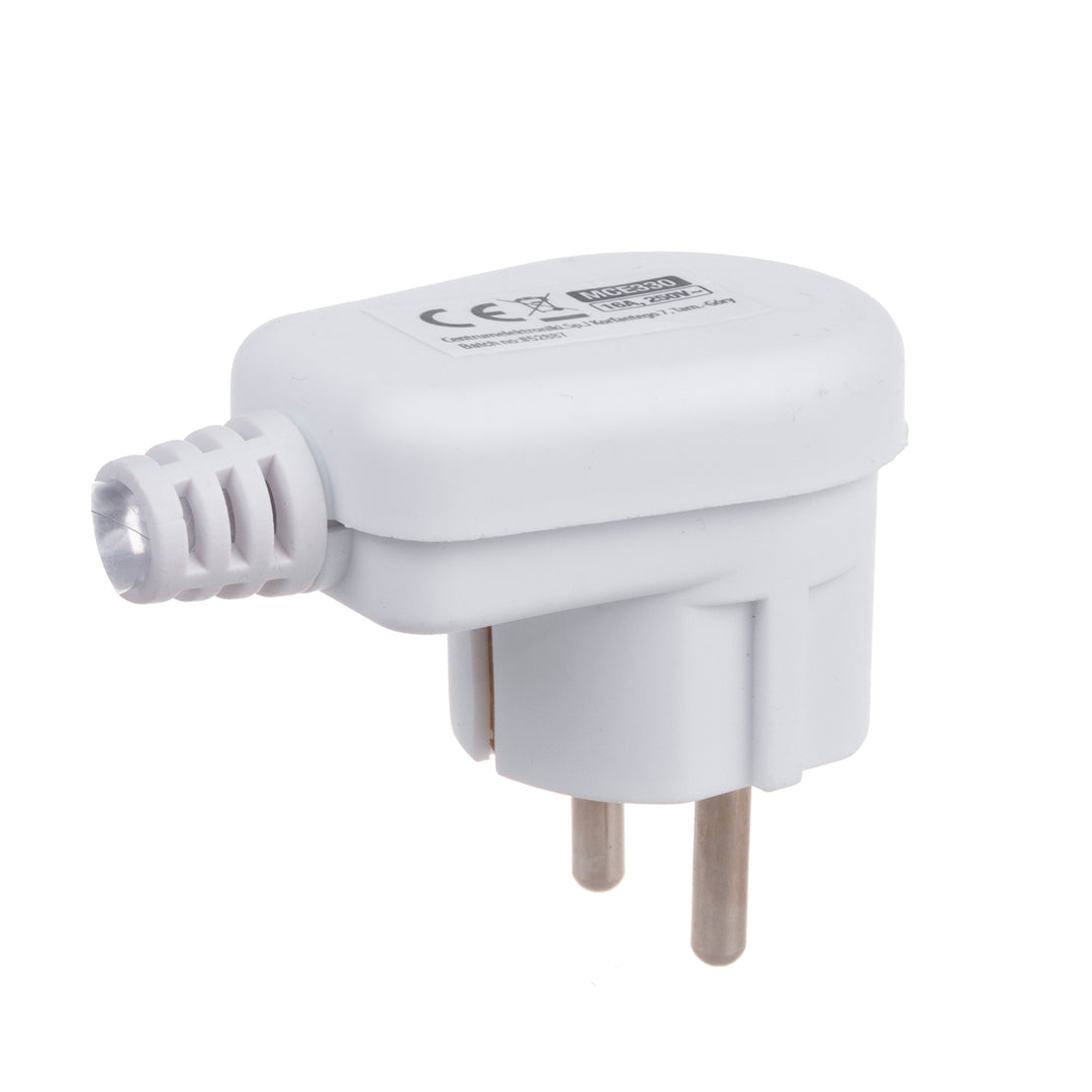 Schutzkontaktstecker Uni-Schuko Winkelstecker Unischuko Uni Schukostecker 16A 250V Kunststoff Weiß