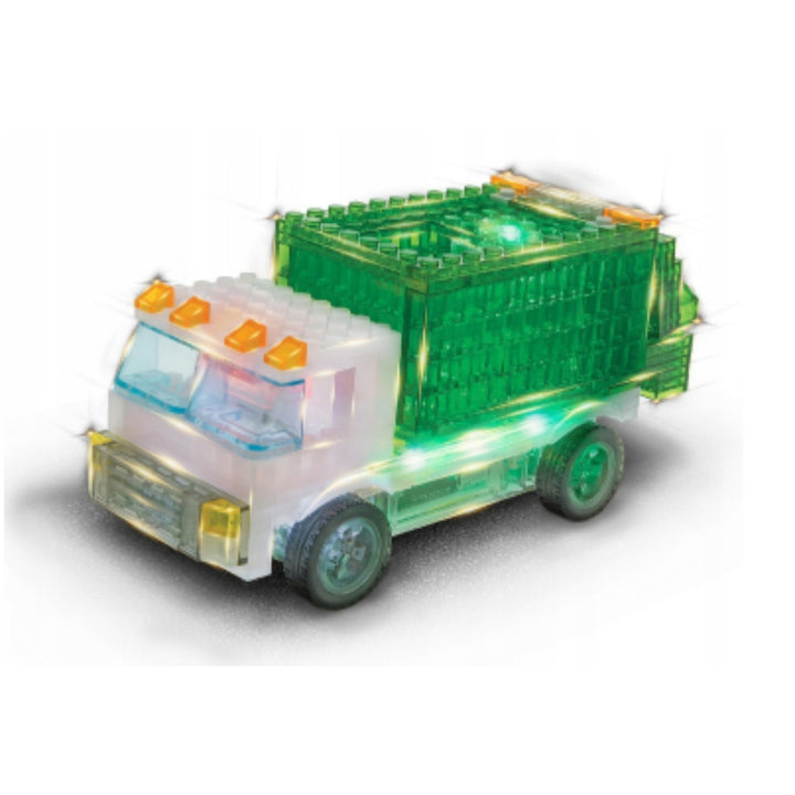 Laser Pegs 12-in-1 Garbage Truck LED Building Set - Creative Construction and Light-Up Fun for Kids