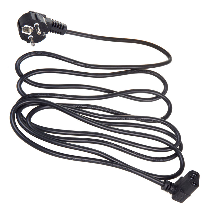 Power cord 3-pin protective contact for power plug 90 degree angle power cord bottom angle black (3 meters)