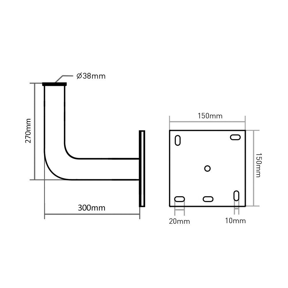 Maclean MCTV-924 30 cm Satelliten-Antennenschüssel-Wandhalterung aus verzinktem Stahl