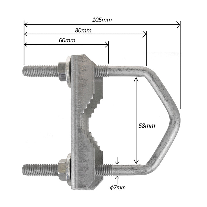 Maclean MCTV-923 V-Bolt Antenna Mast Mount Galvanised Steel Corrosion Resistant