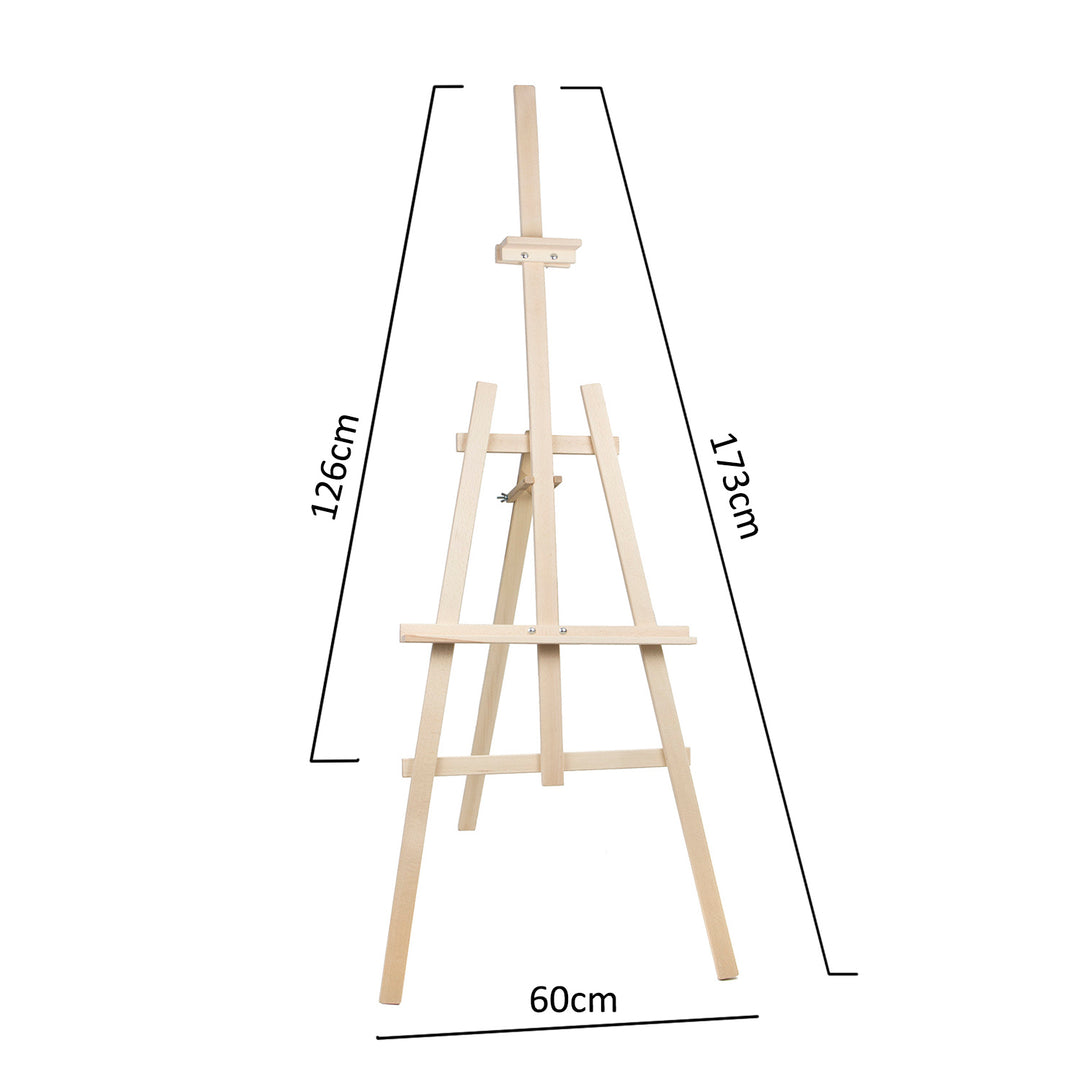 WOODOK Painting Easel Height Tilt Adjustment Stable Beech Wood Natural Eco Foldable Professional