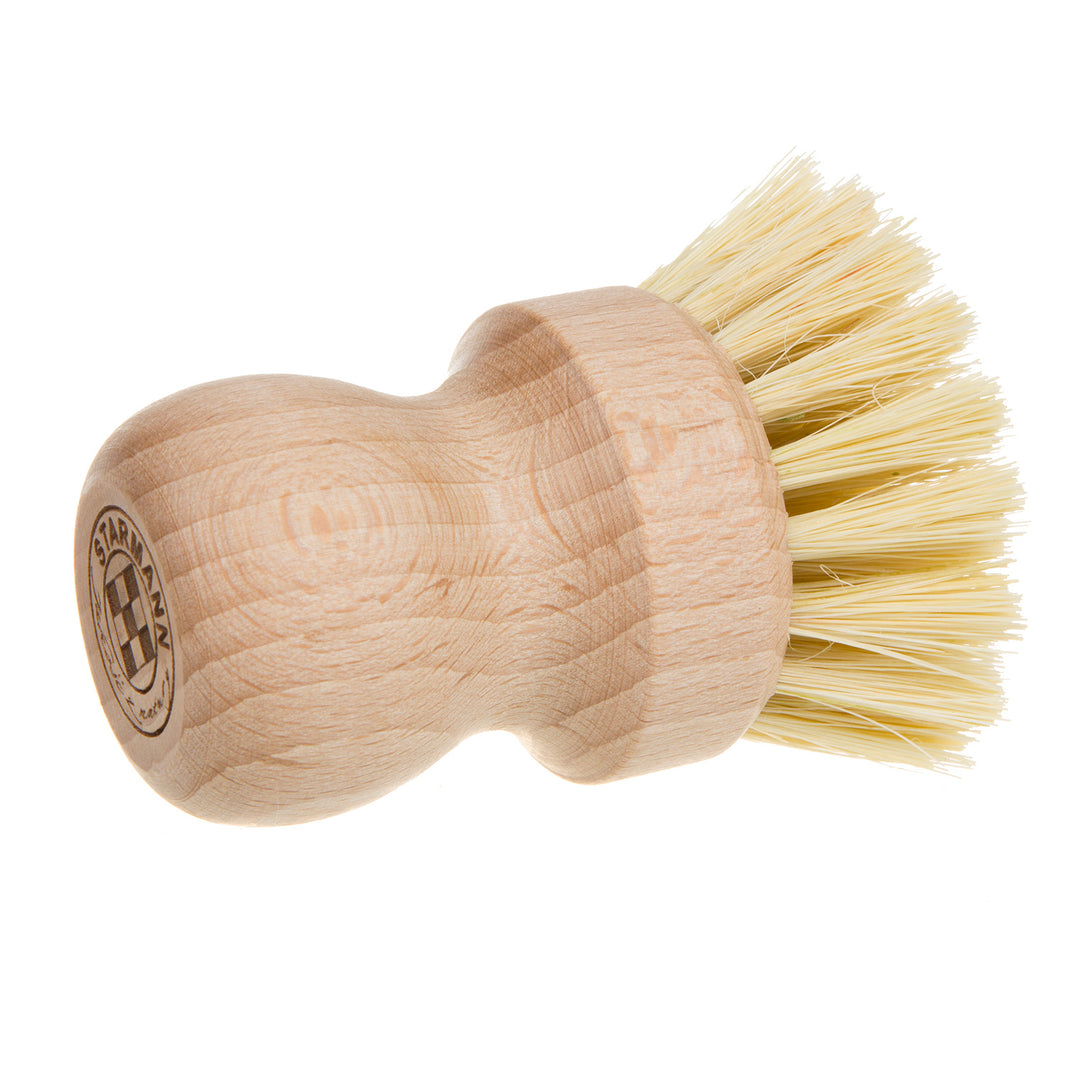 Dish Washing Brush Pot Wooden Tampico Agave Beech Wood Head Natural Washing Up