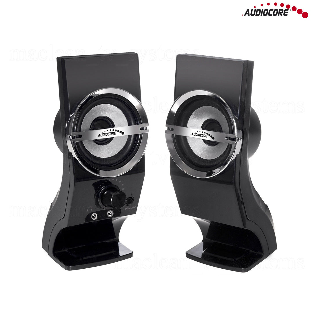 Altavoces estéreo para ordenador negros USB 6W Audiocore AC805