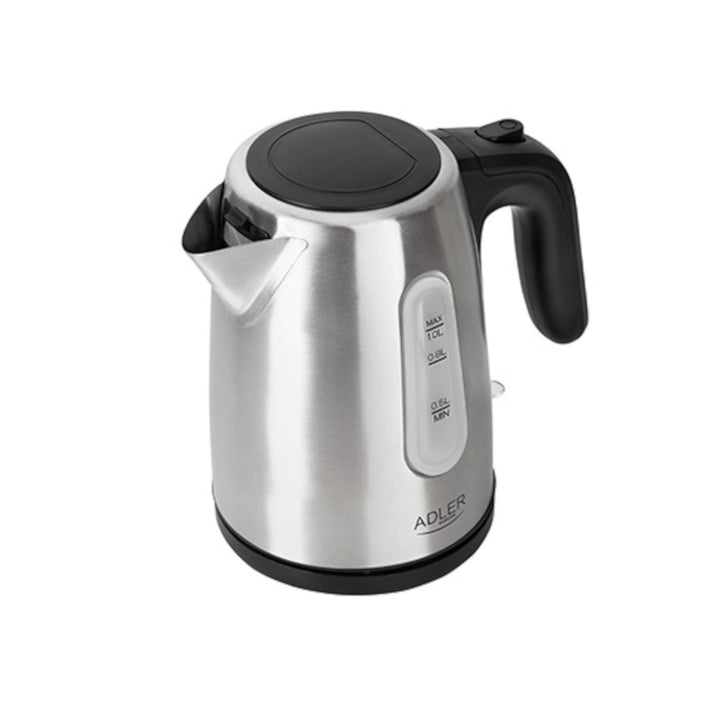 Adler AD1273 Electric Kettle 1L 1200W Stainless Steel Indicator Light Swivel Base Auto Shut-Off