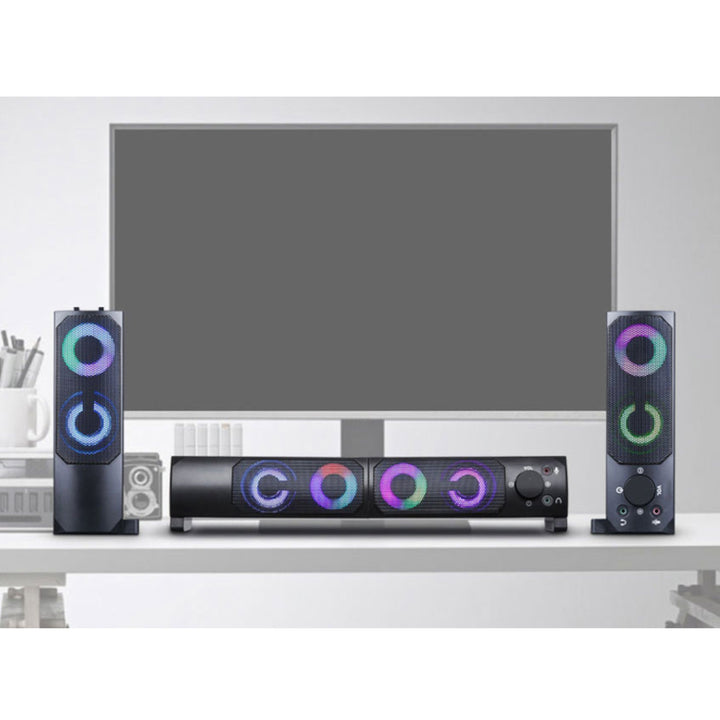 Computerlautsprecher 2.0 Soundbar Blow MS-28 mehrfarbige RGB-LED-Hintergrundbeleuchtung