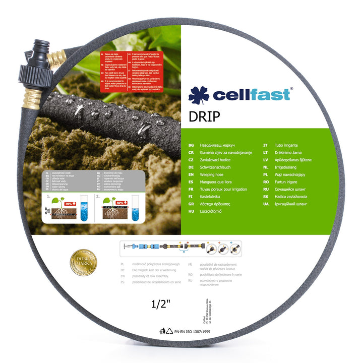 Cellfast Drip irrigation hose 1/2" 22,5m for economical and precise watering of plants