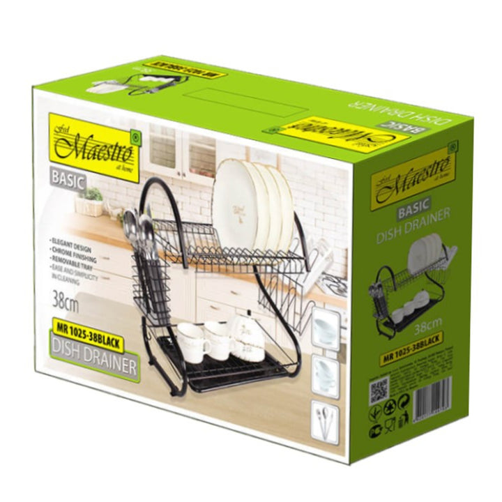 Escurreplatos Maestro MR-1025-53-NEGRO dos niveles 53cm de ancho
