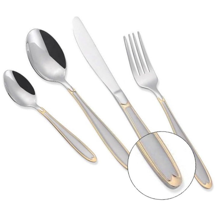 Cutlery Set 24 PCS for 6 People Stainless Steel Dining Knife Fork Spoon Wedding Gift