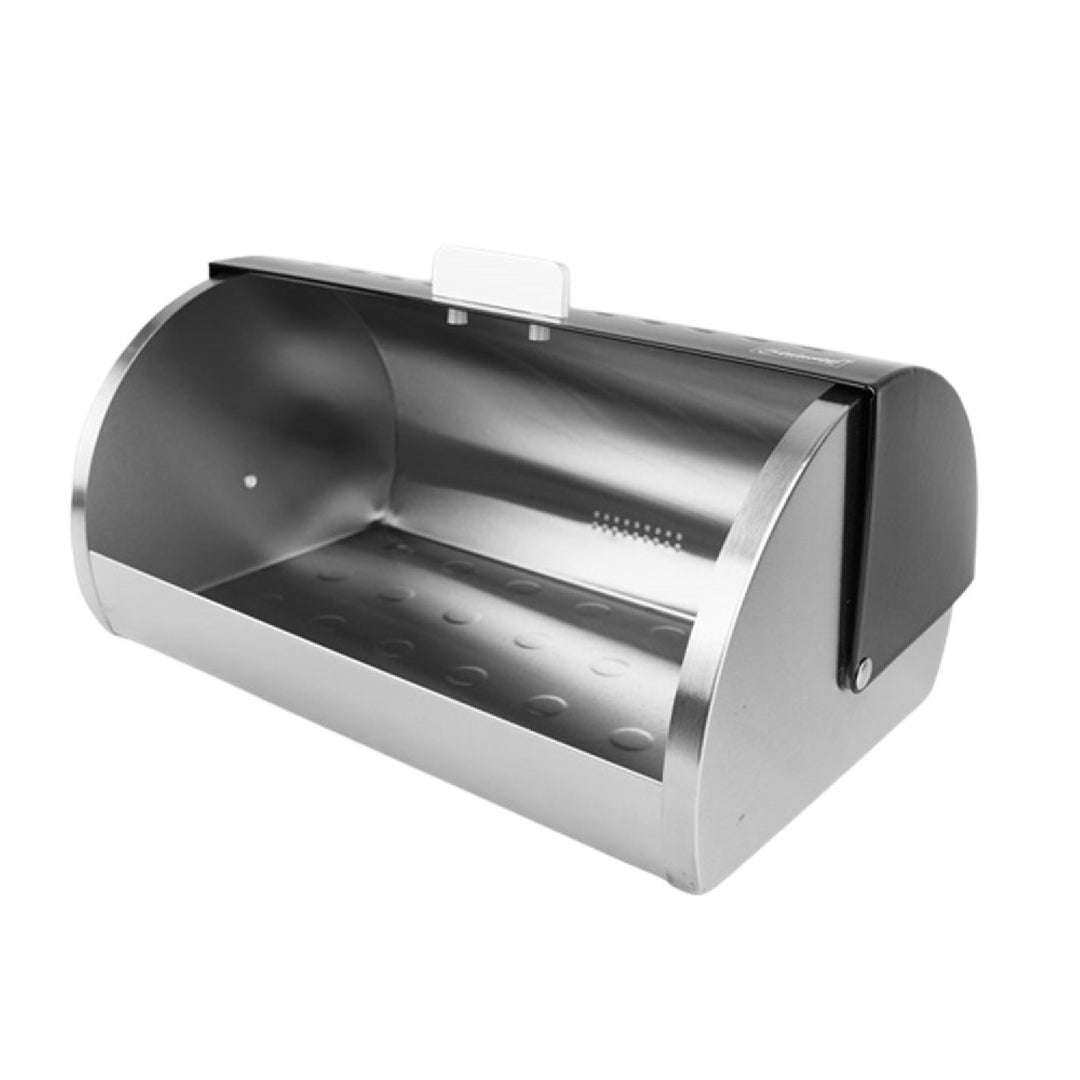 Maestro MR-1676BL Contenedor para pan Caja para pan con tapa deslizante Contenedor para pan de diseño elegante Acero inoxidable