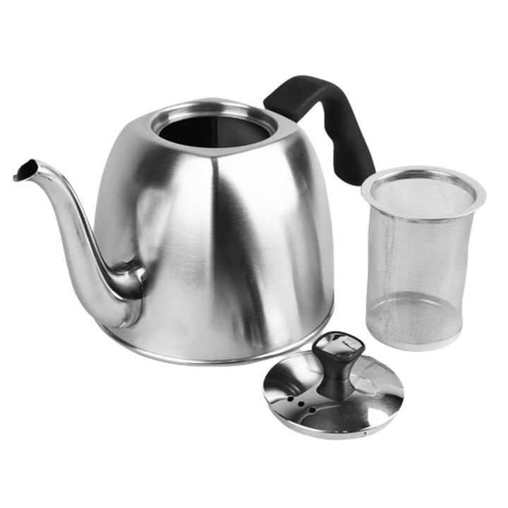 Teapot Kettle Tea Herbs Strainer 1.1L All Cookers Gas Induction Stainless Steel