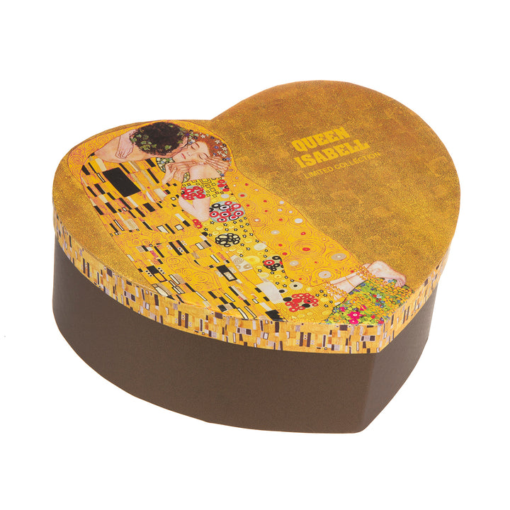 Queen Isabell Koffiemok set met lepel voor twee The Kiss door Gustav Klimt Porseleinen mok Hartvormige geschenkdoos Huwelijkscadeau idee set van 2 300ml