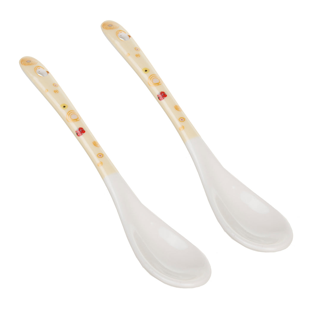 Queen Isabell Koffiemok set met lepel voor twee The Kiss door Gustav Klimt Porseleinen mok Hartvormige geschenkdoos Huwelijkscadeau idee set van 2 300ml