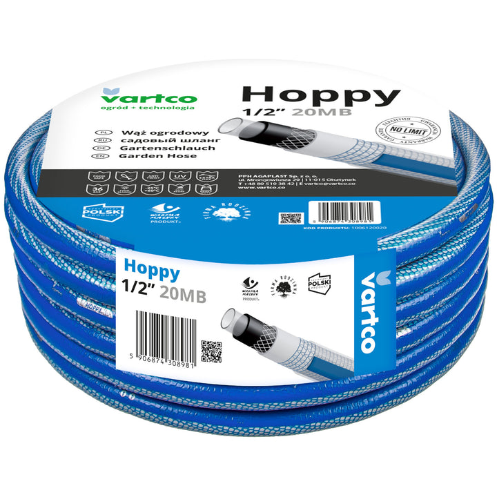 Vartco - 6-lagen tuinslang 1/2" 20m | Anti Twist tuinslang | Flexibele slang UV-bestendig 36 Bar