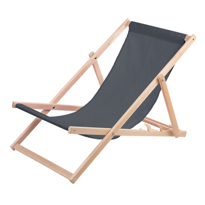 WOOD ON Sedia a sdraio in legno reclinabile da spiaggia, patio, giardino, grande seduta