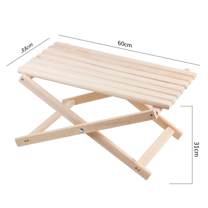 Wood OK Beech Wood Folding Coffee Table Perfect for Balcony, Terrace, Beach