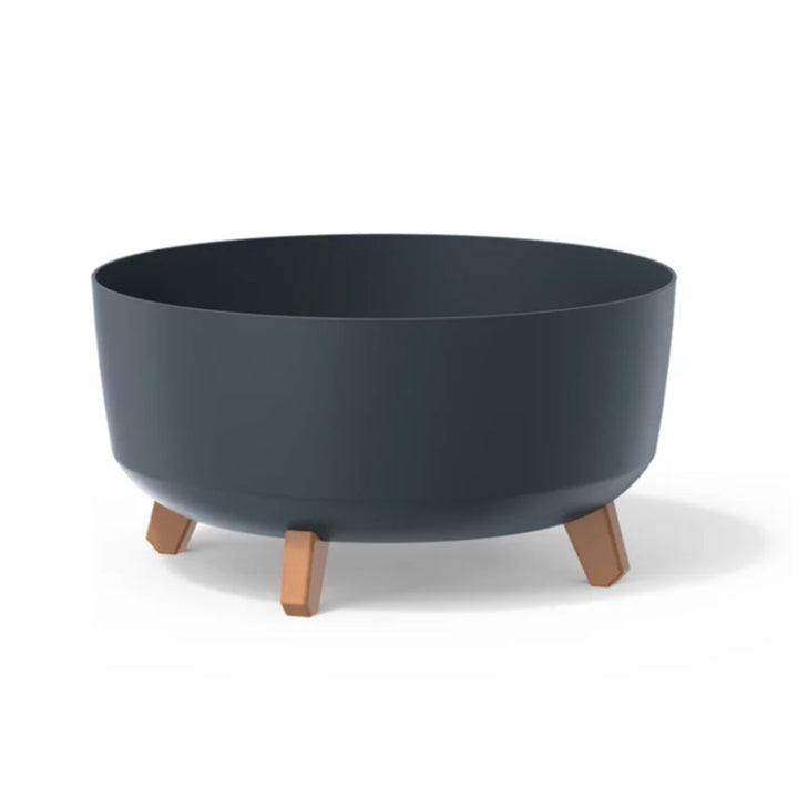 Low Flower Pot with Removable Legs Incl. Insert for Indoor and Outdoor Use Planter Round Plastic (380mm, Anthracite)