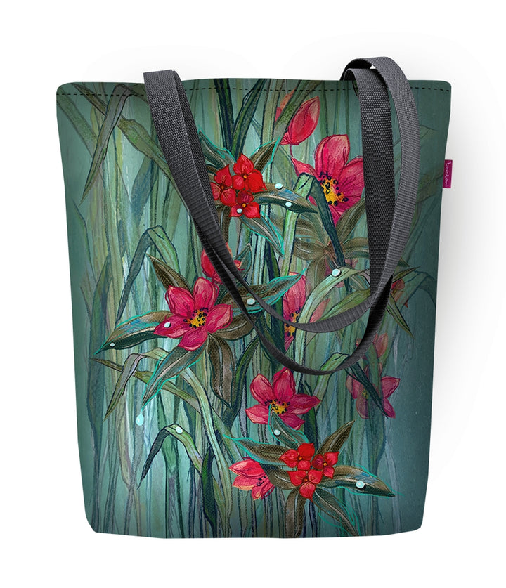 Sunny schoudertas met ritssluiting, dames shopper, 36 x 40 cm (geschikt voor A4) tote bag, stoffen tas, tas met Flori motief