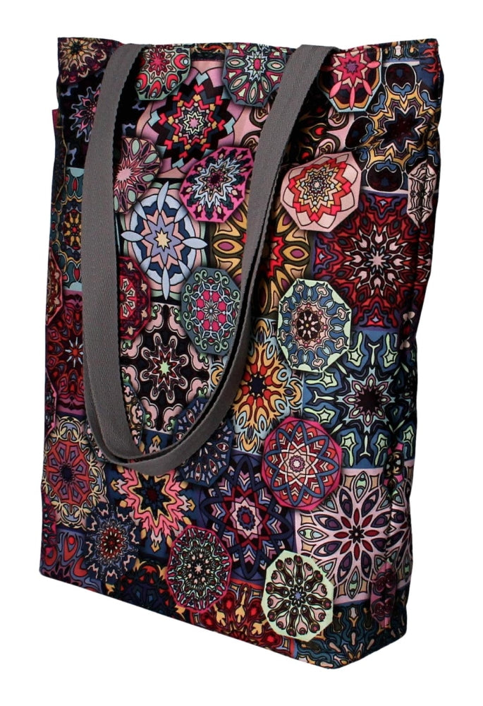 Sac à bandoulière avec fermeture éclair Bertoni Sunny, sac de courses 36x40 cm (convient pour A4) Sac de transport Sac en tissu avec motif Valencia