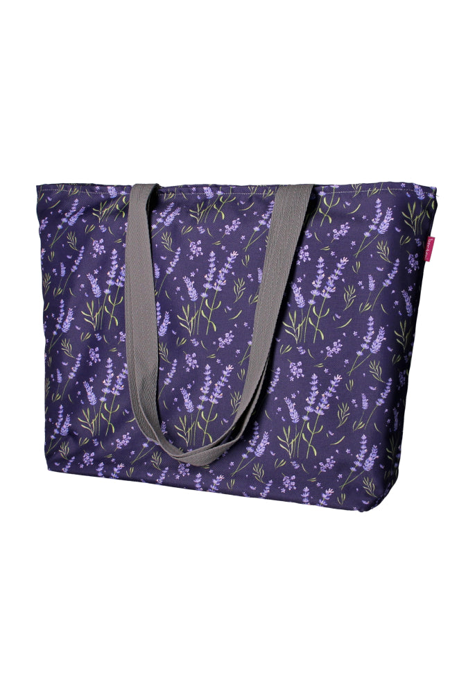 Holi Shoulder Bag with Zipper Ladies Shopper Fits A4 Tote Bag Bag with Motif Lavender