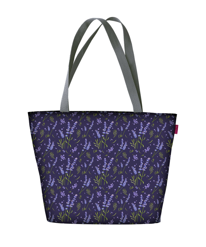 Holi Schultertasche mit Reißverschlus Damen Shopper Passend für A4 Tragetasche Tasche mit Motiv  Lavender