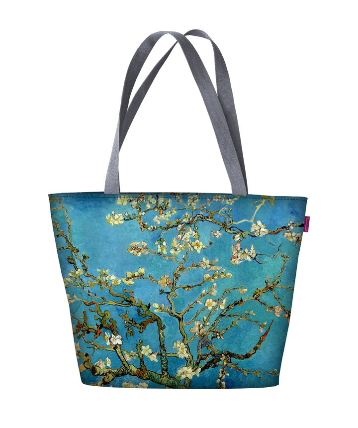 Bertoni Holi Shoulder Bag with Zipper Ladies Shopper Fits A4 Tote Bag Bag with Motif Almond