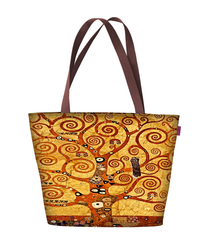 Sac à bandoulière zippé Bertoni Holi Golden Tree Femme Shopper Convient pour A4 Sac de transport Sac avec motif Golden Tree