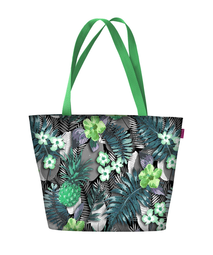 Holi Shoulder Bag with Zipper Ladies Shopper Fits A4 Tote Bag Bag with Motif Lambada Green