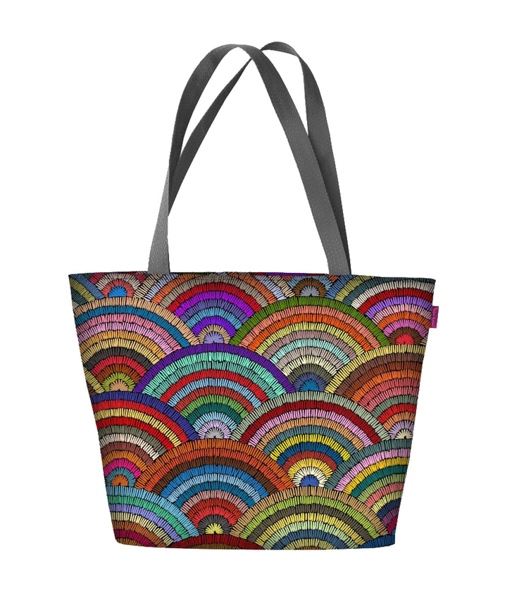 Holi Schoudertas met Zipper Dames Shopper Geschikt voor A4 Draagtas met Motief Rumba