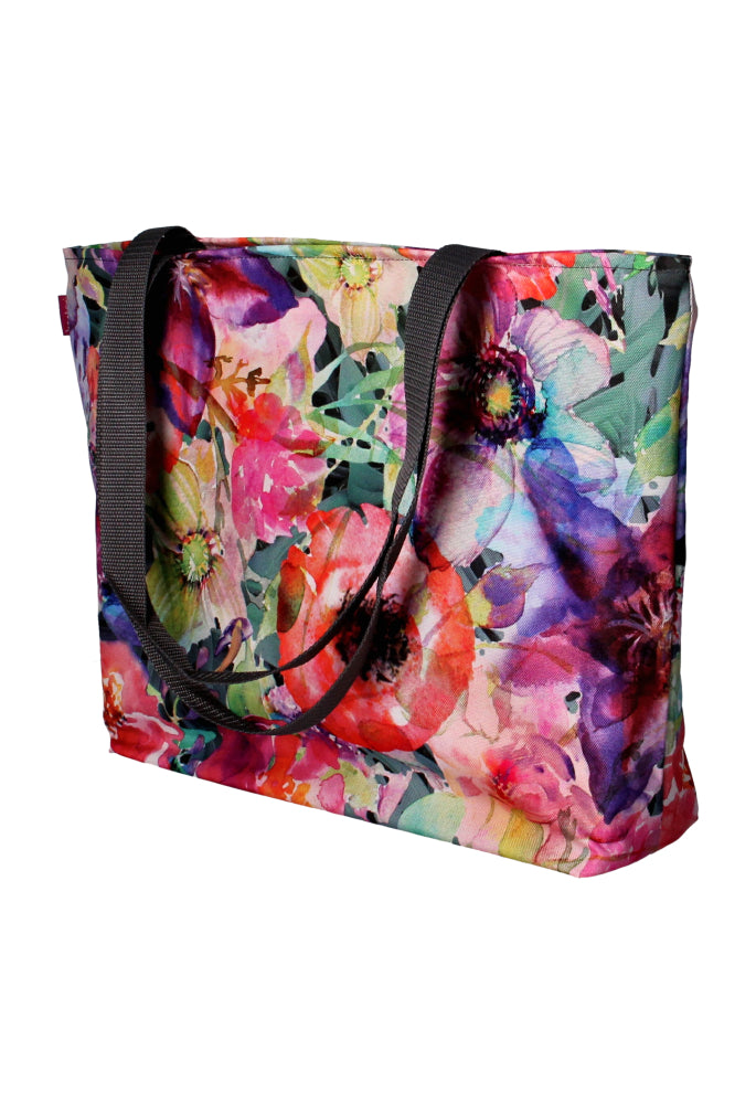 Holi shoulder bag with zipper ladies shopper Suitable for A4 tote bag bag with motif Flora