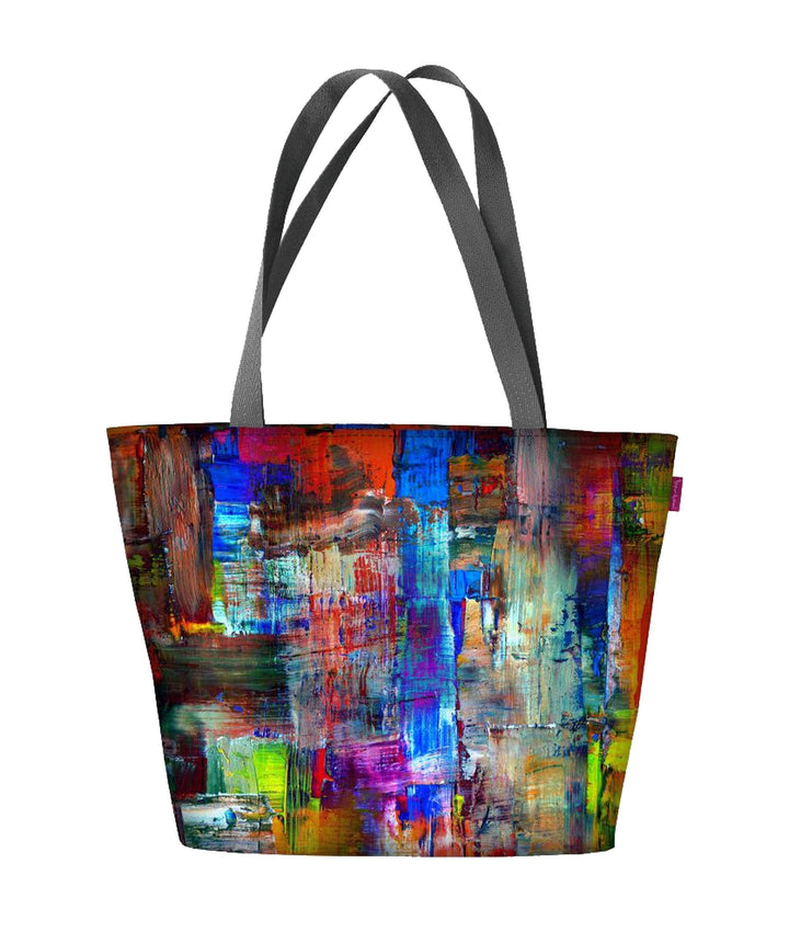 Holi shoulder bag with zipper ladies shopper Suitable for A4 tote bag with motif Paint