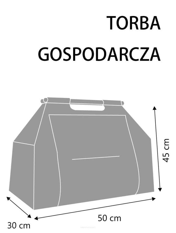 Bolsa para leña, mango de madera extraíble, almacenamiento espacioso