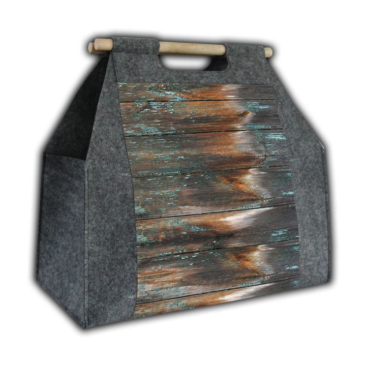 Firewood bag wood bag rectangular with handle Havana